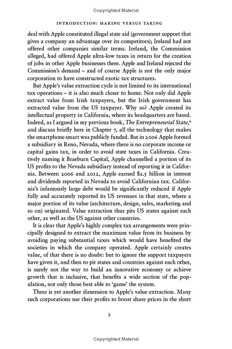 the value of everything: making and taking in the global economy