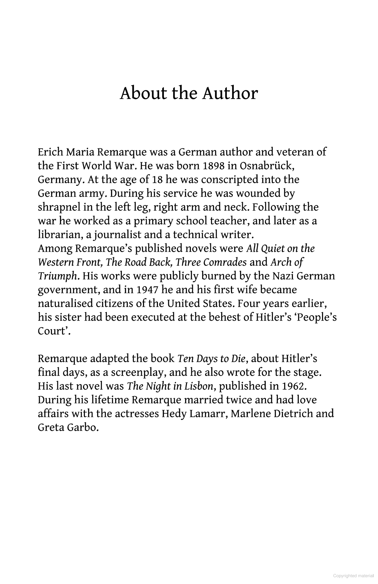 the way back (all quiet on the western front 2)