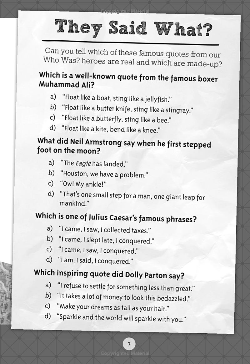 the who was? trivia book