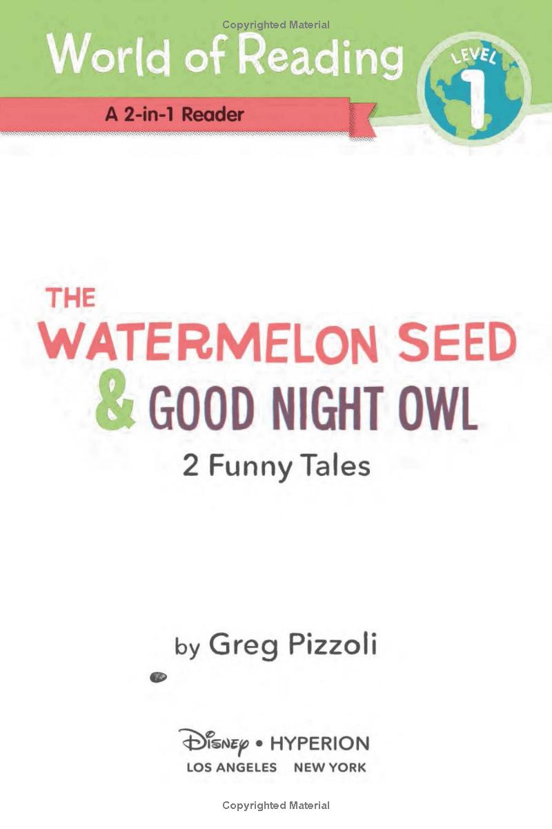 the world of reading watermelon seed and good night owl 2-in-1 listen-along reader: 2 funny tales with cd! - level 1