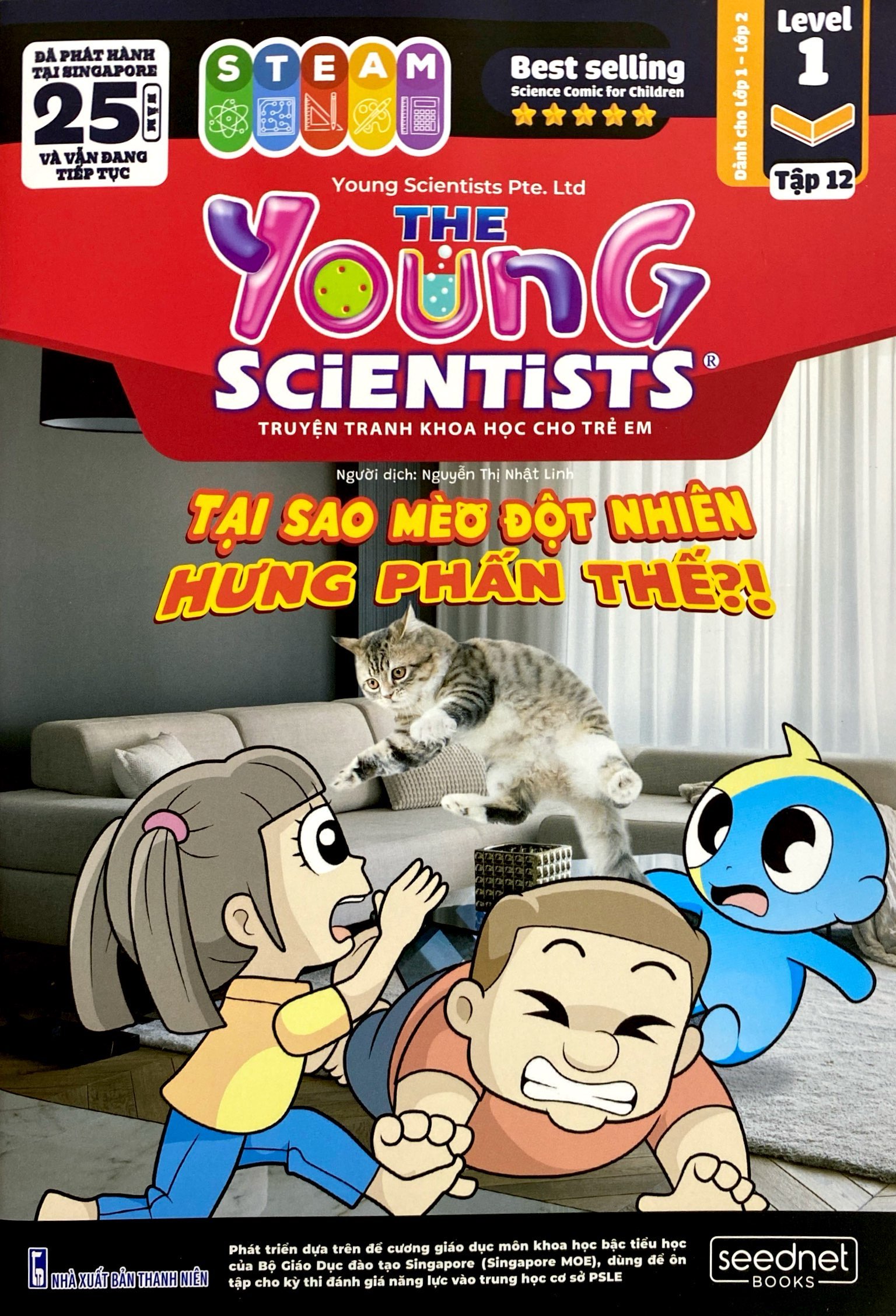 the young scientists - truyện tranh khoa học cho trẻ em - level 1 - tập 12 - tại sao mèo đột nhiên hưng phấn thế?!