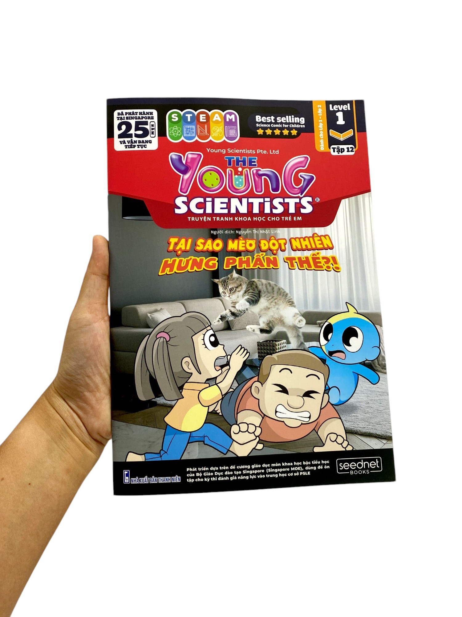 the young scientists - truyện tranh khoa học cho trẻ em - level 1 - tập 12 - tại sao mèo đột nhiên hưng phấn thế?!