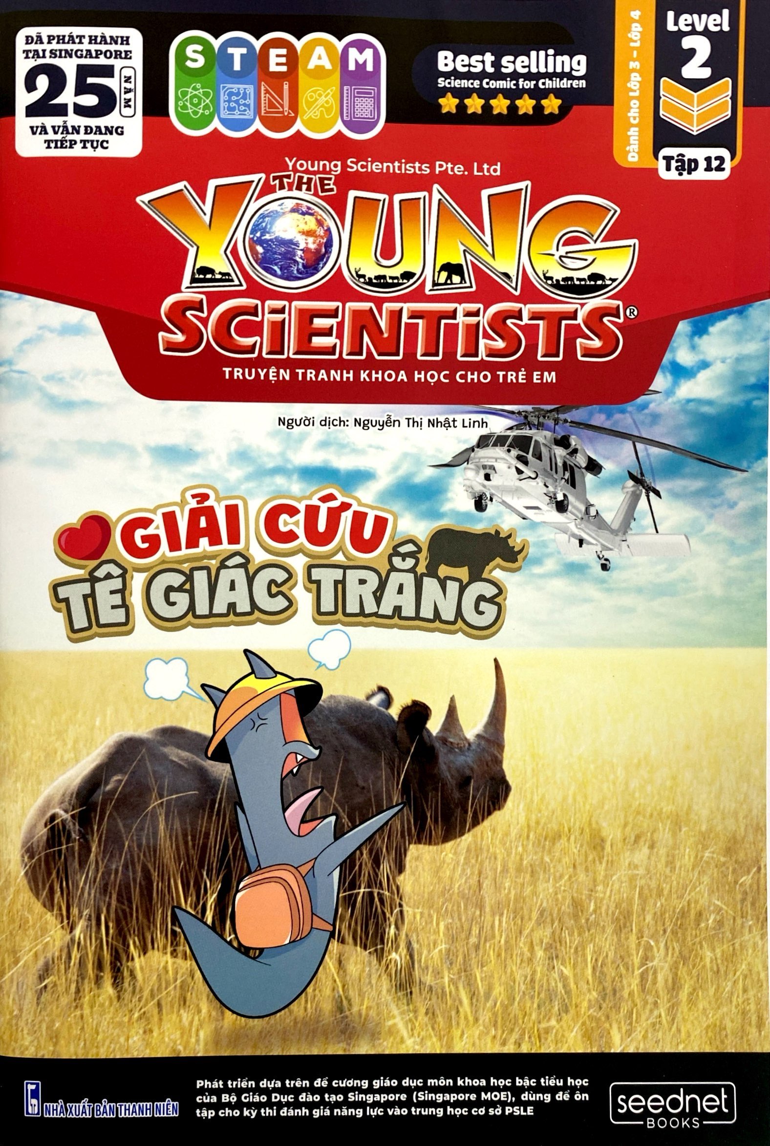the young scientists - truyện tranh khoa học cho trẻ em - level 2 - tập 12 - giải cứu tê giác trắng