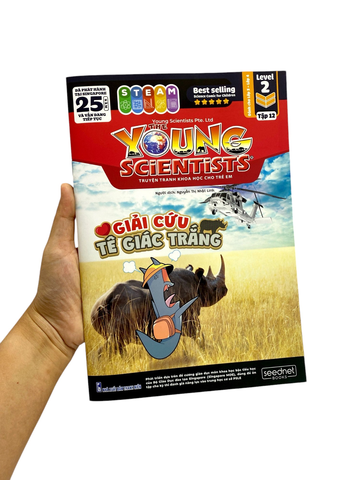 the young scientists - truyện tranh khoa học cho trẻ em - level 2 - tập 12 - giải cứu tê giác trắng