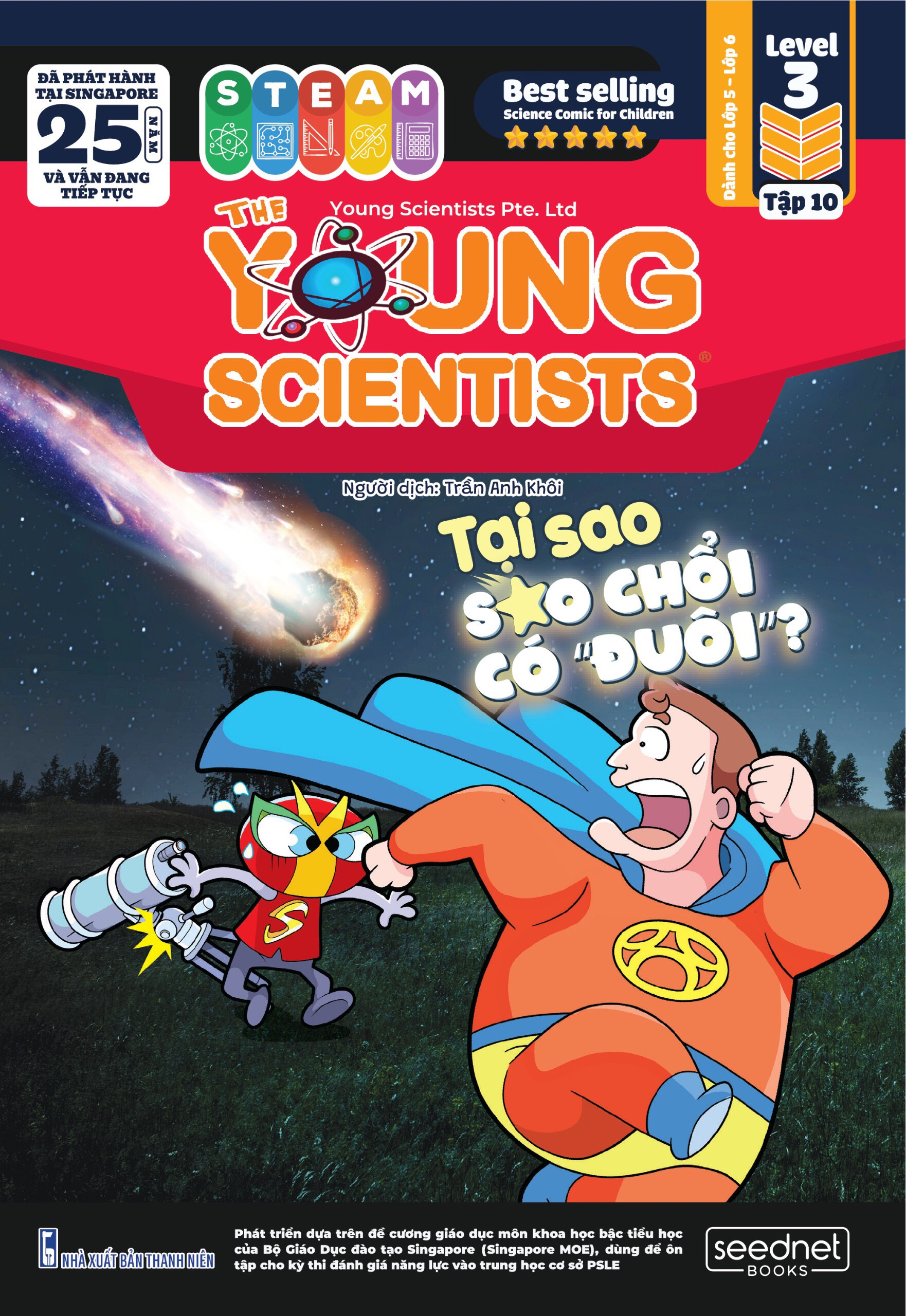 the young scientists - truyện tranh khoa học cho trẻ em - level 3 - tập 10 - tại sao sao chổi có “đuôi”?