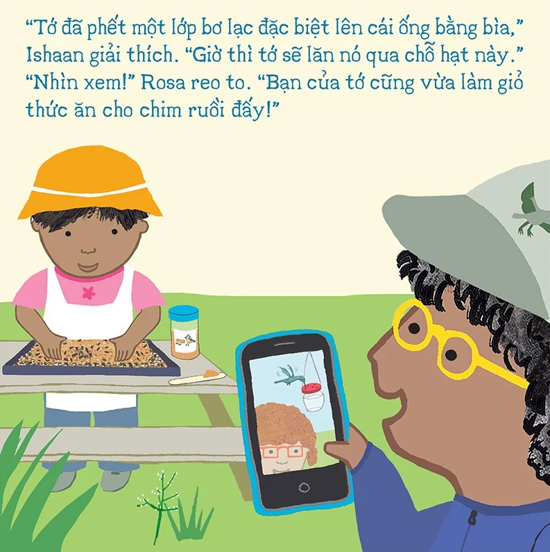 thí nghiệm vui cùng rosa - giỏ thức ăn cho chim