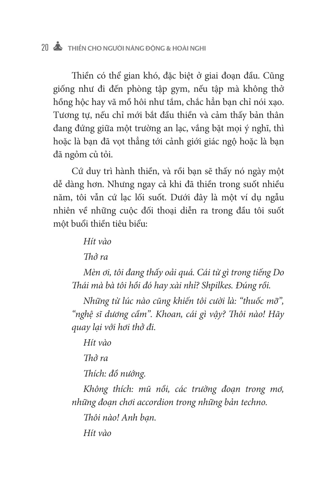 thiền cho người năng động và hoài nghi