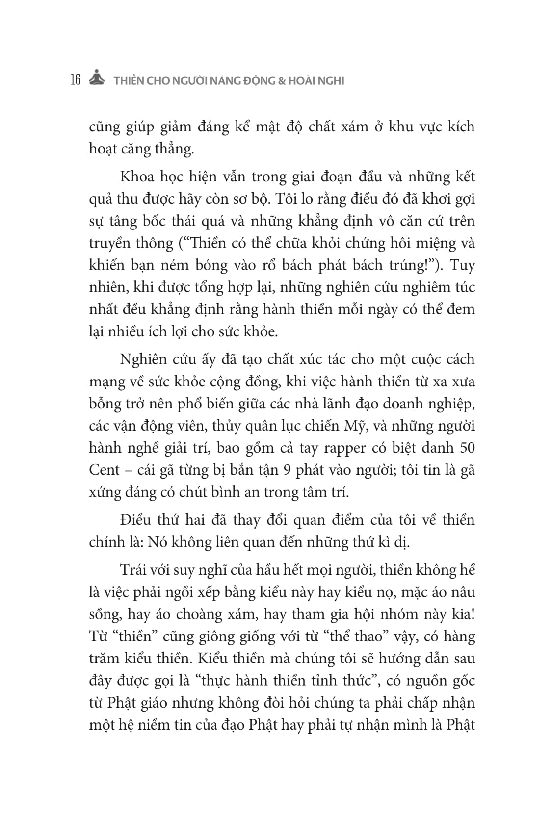 thiền cho người năng động và hoài nghi