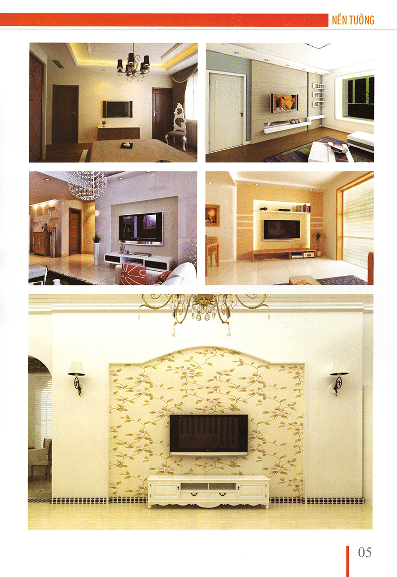 thiết kế chi tiết nhà ở theo phong thủy - quyển màu đỏ - nền tường