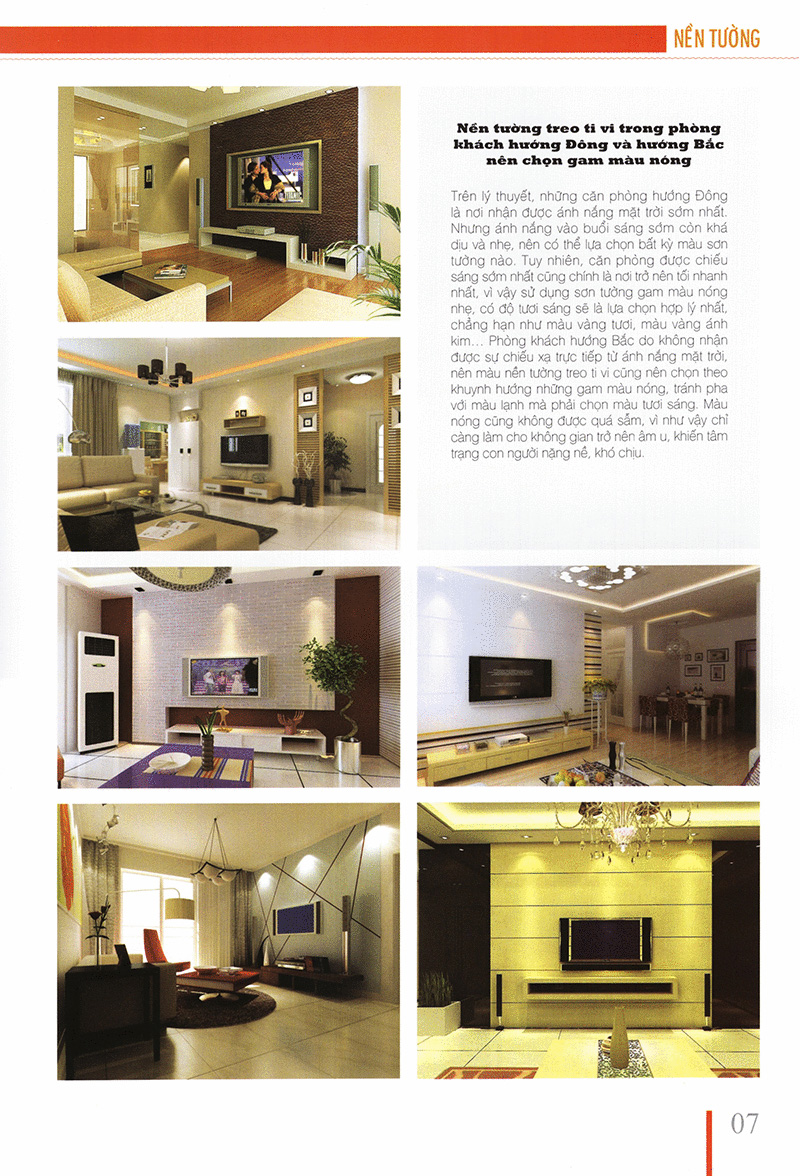 thiết kế chi tiết nhà ở theo phong thủy - quyển màu đỏ - nền tường