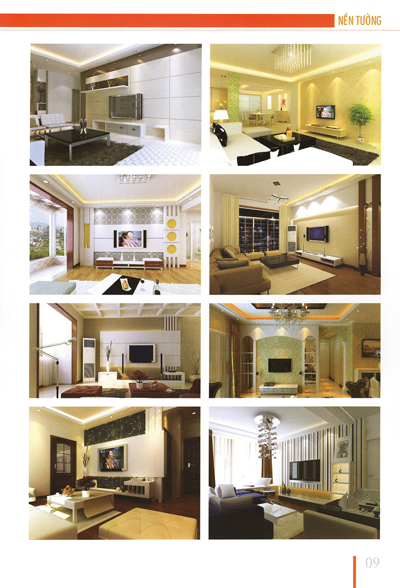 thiết kế chi tiết nhà ở theo phong thủy - quyển màu đỏ - nền tường