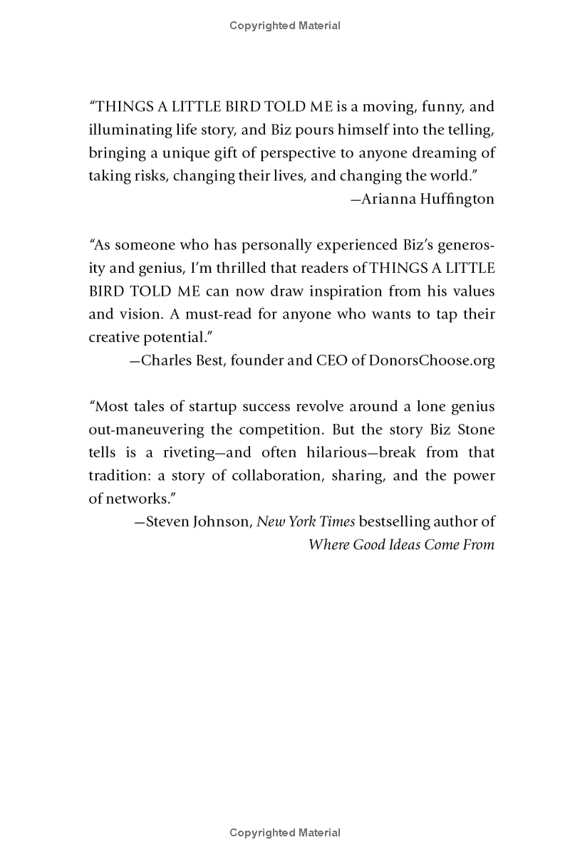 things a little bird told me: creative secrets from the co-founder of twitter