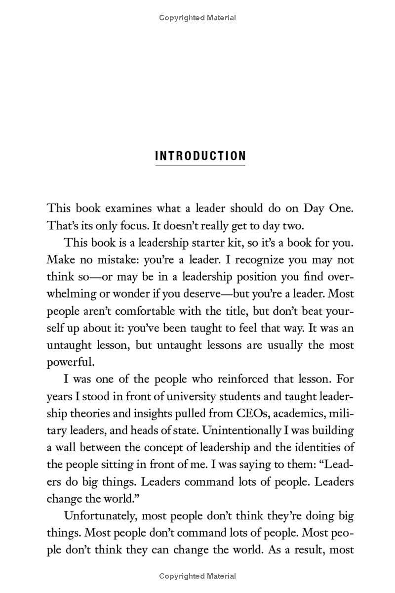 this is day one: a practical guide to leadership that matters