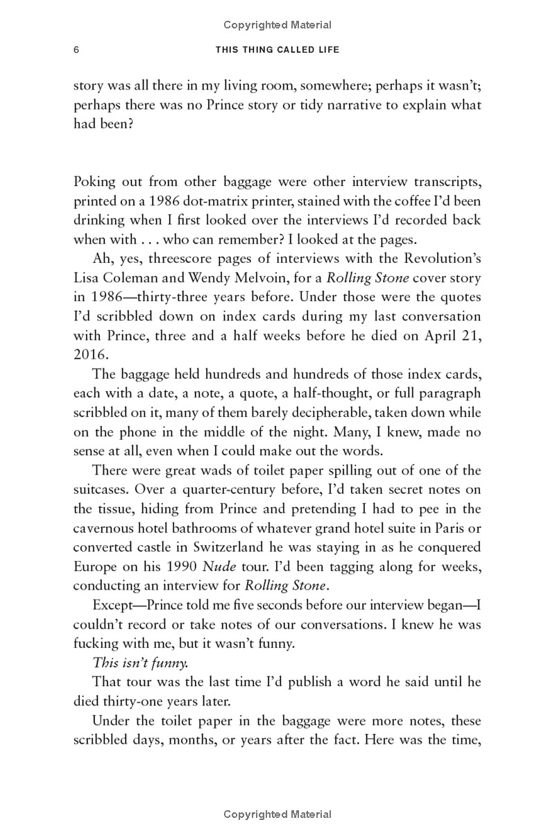 this thing called life: prince's odyssey, on + off the record