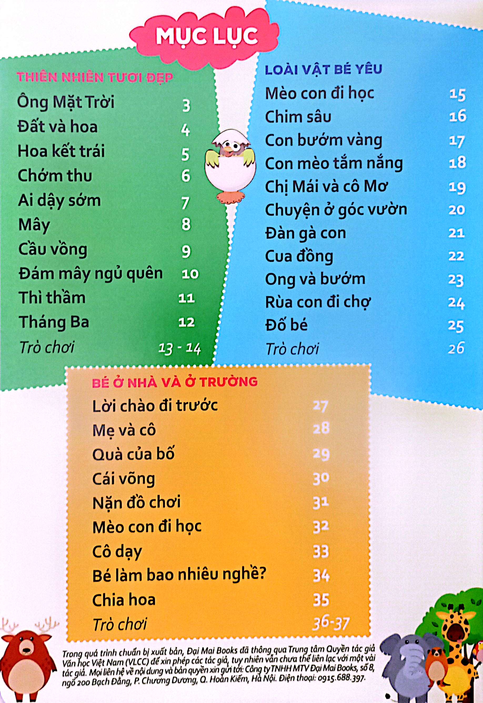 thơ cho bé tập nói, tập đọc