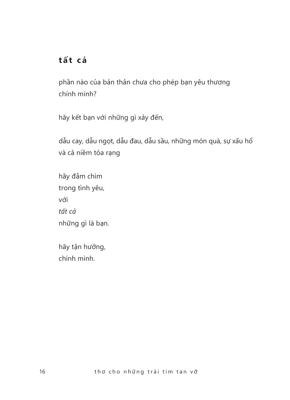 thơ cho những trái tim tan vỡ