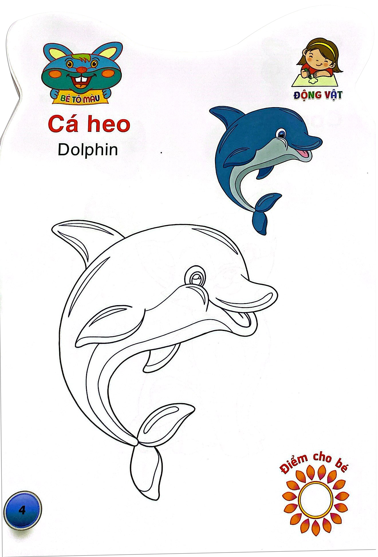 thỏ con khéo tay - bé tô màu: động vật