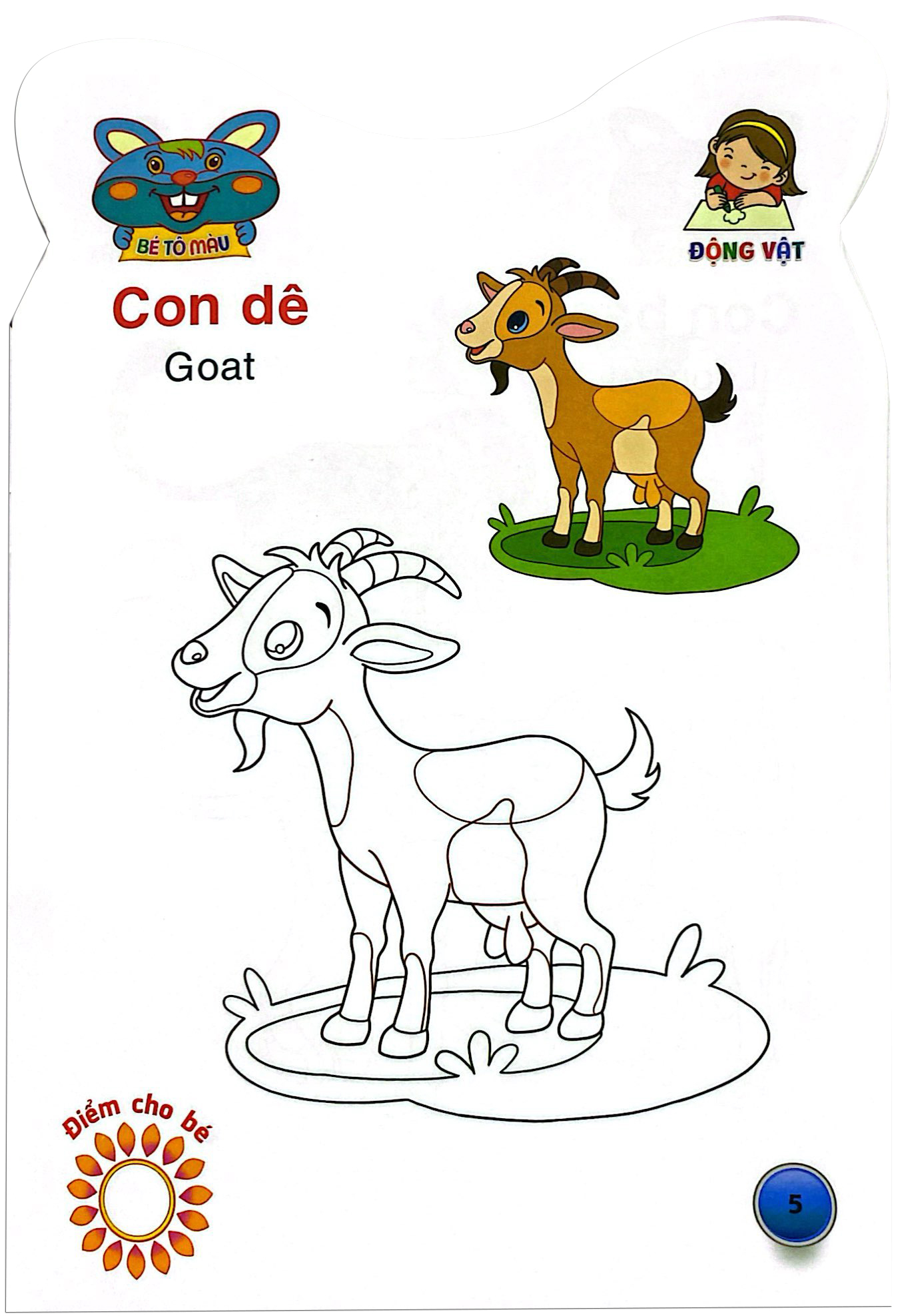 thỏ con khéo tay - bé tô màu: động vật