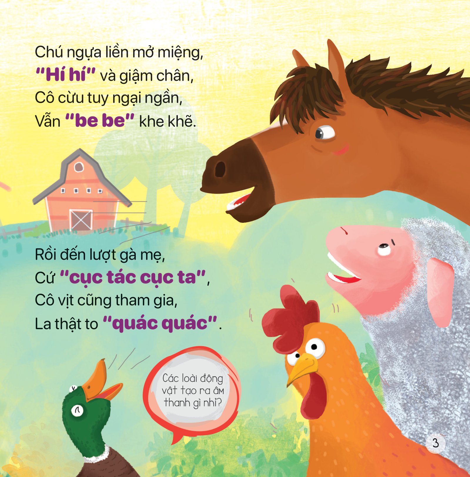 thơ hay cho bé - học về nông trại