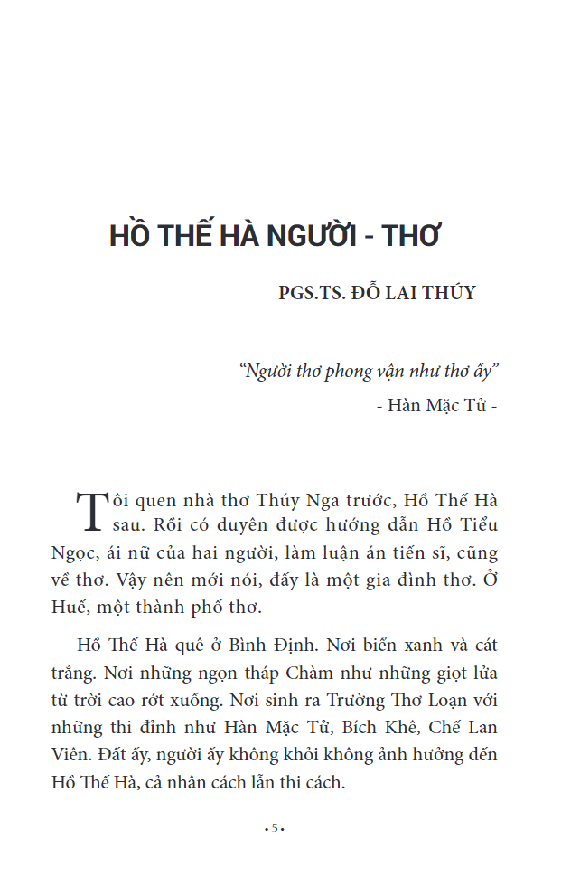 thơ hồ thế hà & giấc mơ cỏ hát - chuyên luận