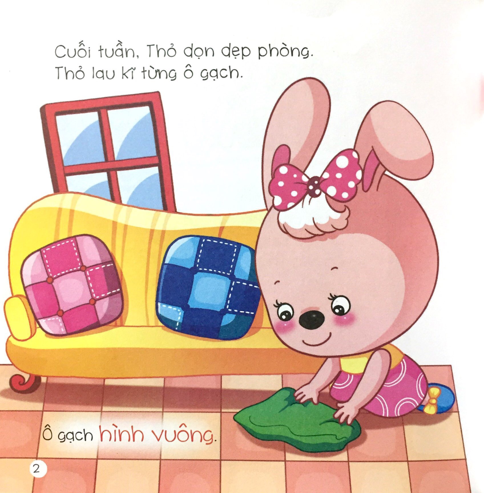 thỏ thông minh và hình vuông, hình bầu dục - sách song ngữ việt - anh