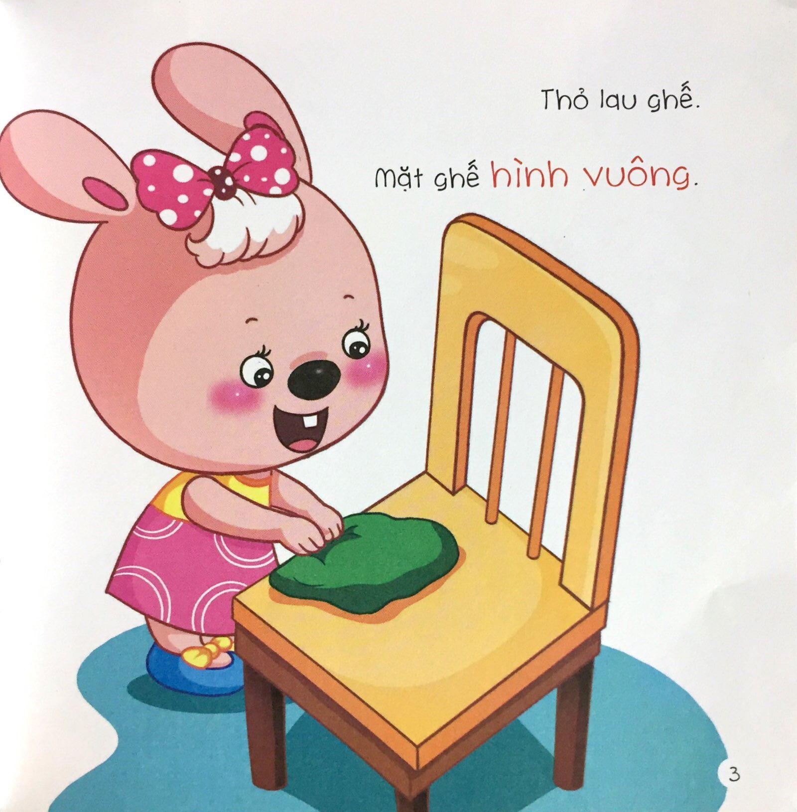 thỏ thông minh và hình vuông, hình bầu dục - sách song ngữ việt - anh