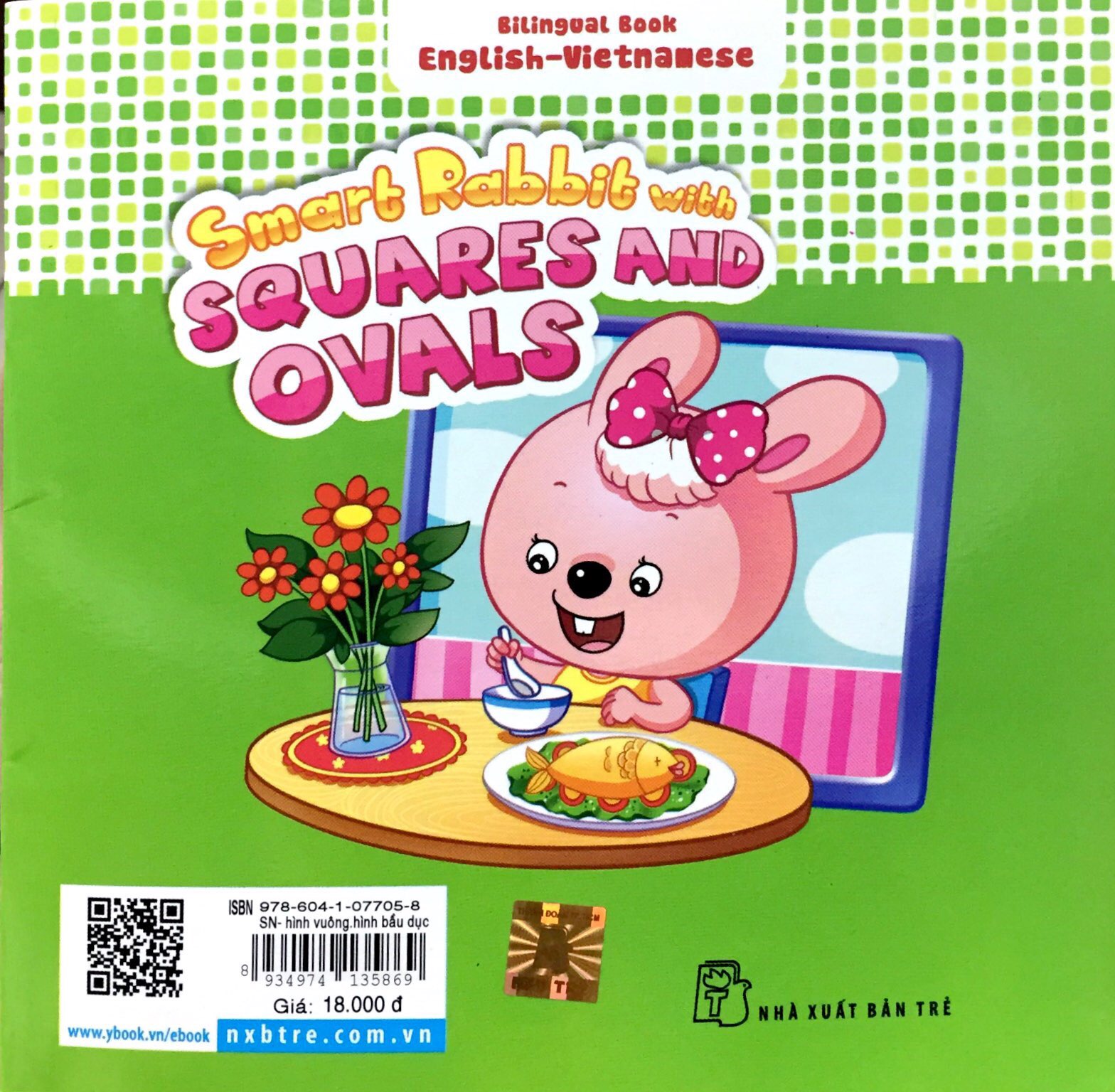 thỏ thông minh và hình vuông, hình bầu dục - sách song ngữ việt - anh