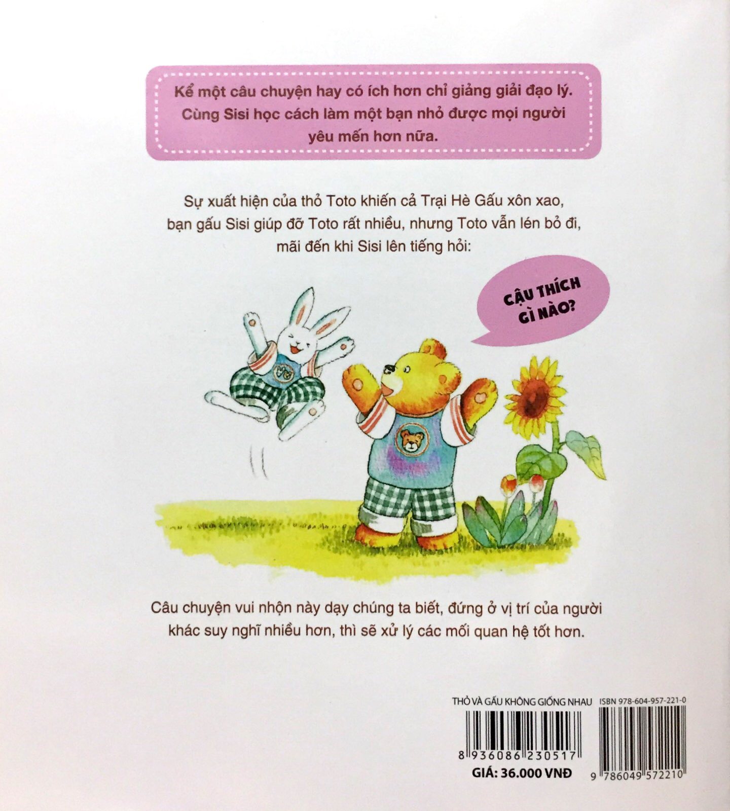 thỏ và gấu không giống nhau