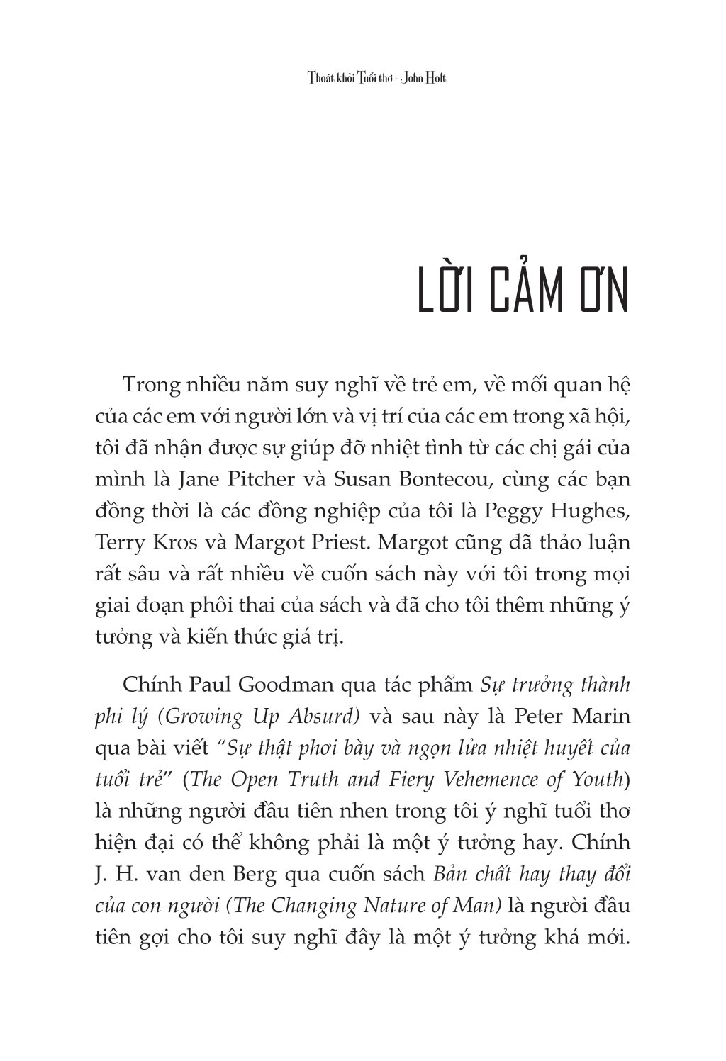 thoát khỏi tuổi thơ