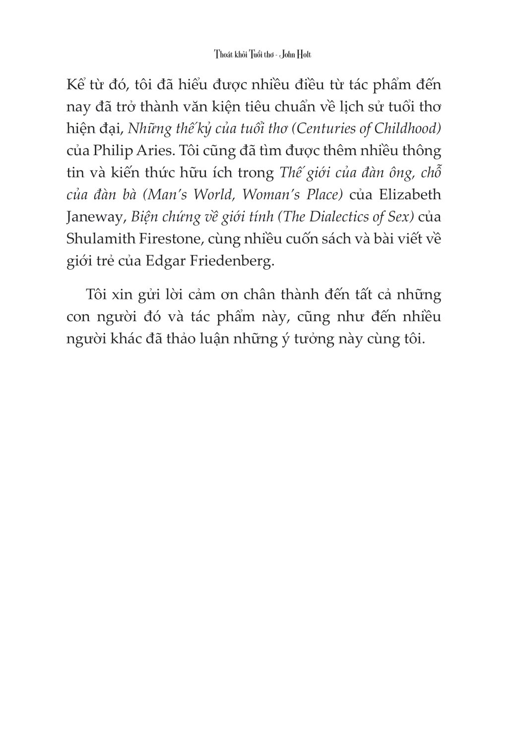 thoát khỏi tuổi thơ