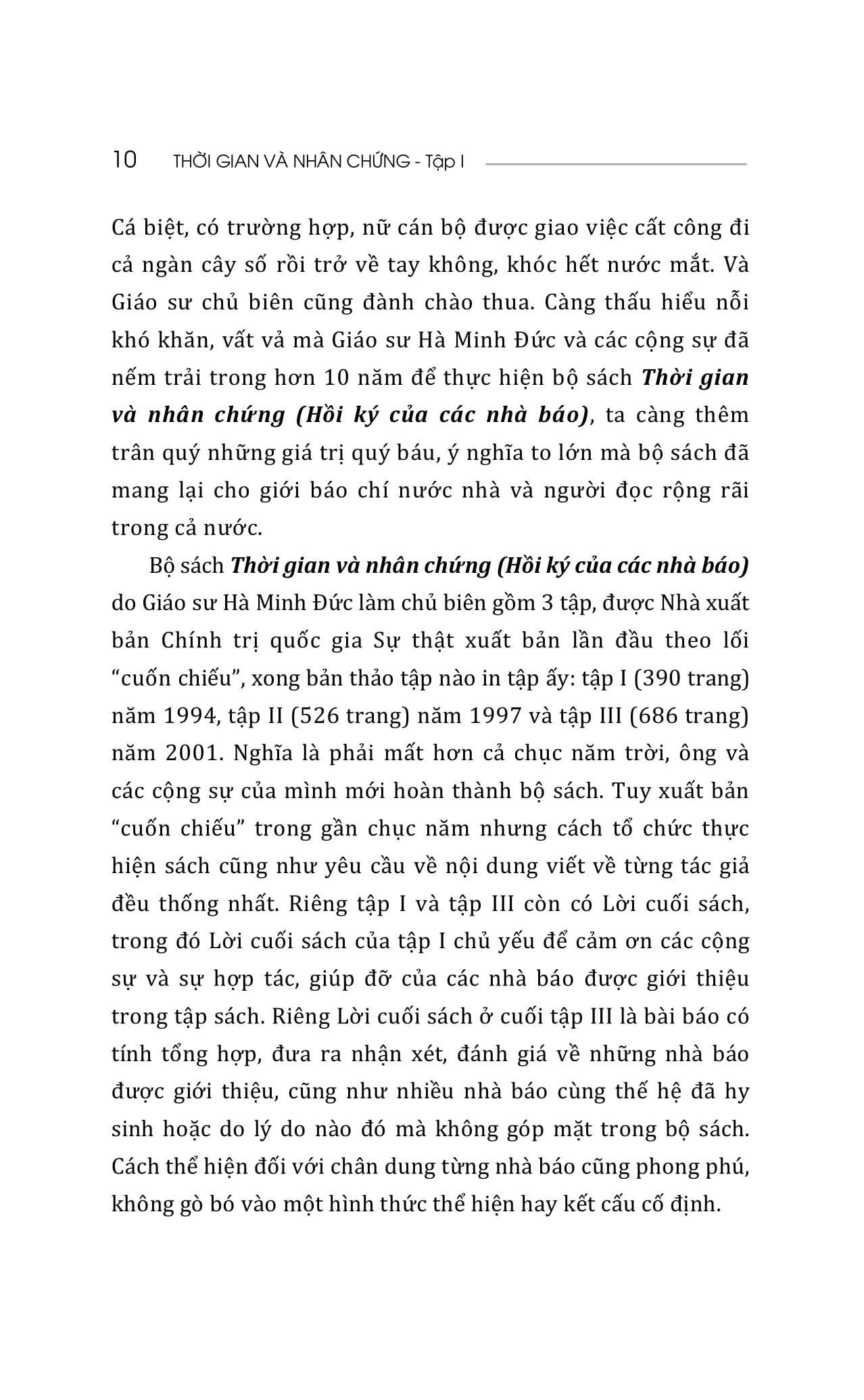 thời gian và nhân chứng - hồi ký của các nhà báo - tập i
