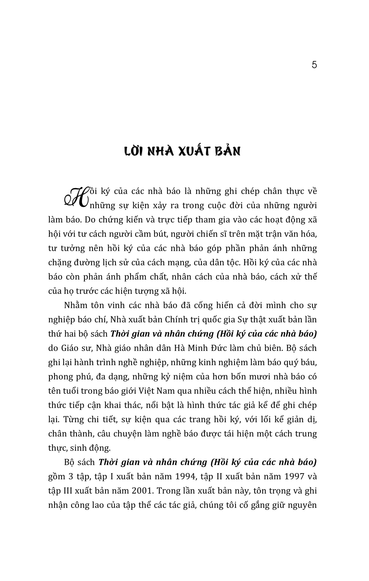 thời gian và nhân chứng - hồi ký của các nhà báo - tập iii
