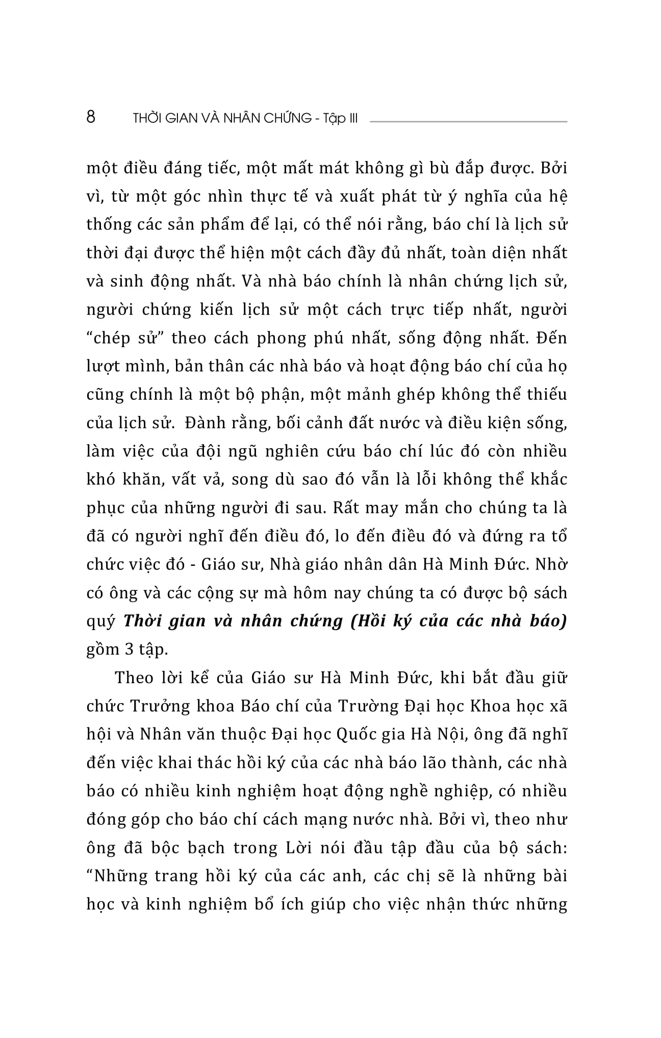 thời gian và nhân chứng - hồi ký của các nhà báo - tập iii