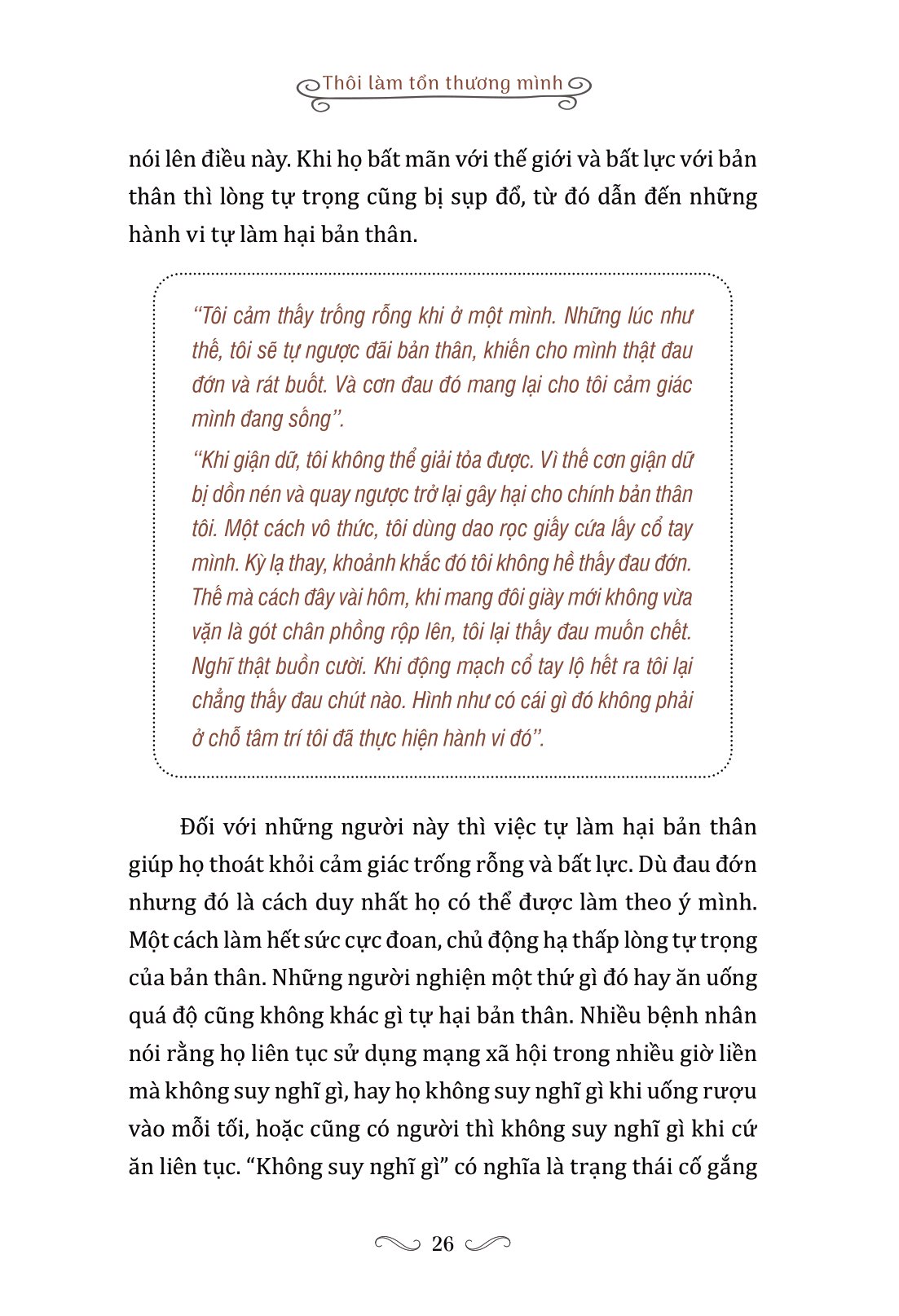 thôi làm tổn thương mình