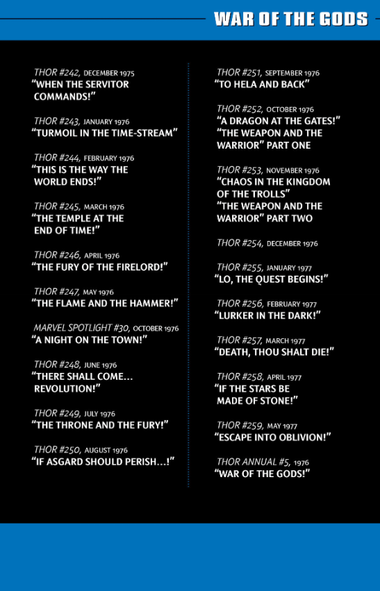 thor epic collection: war of the gods