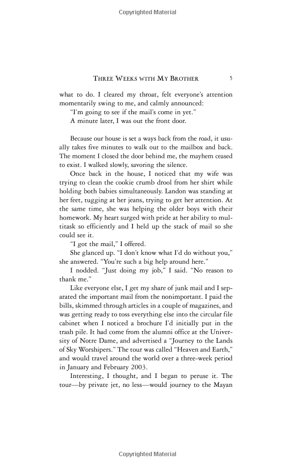 three weeks with my brother