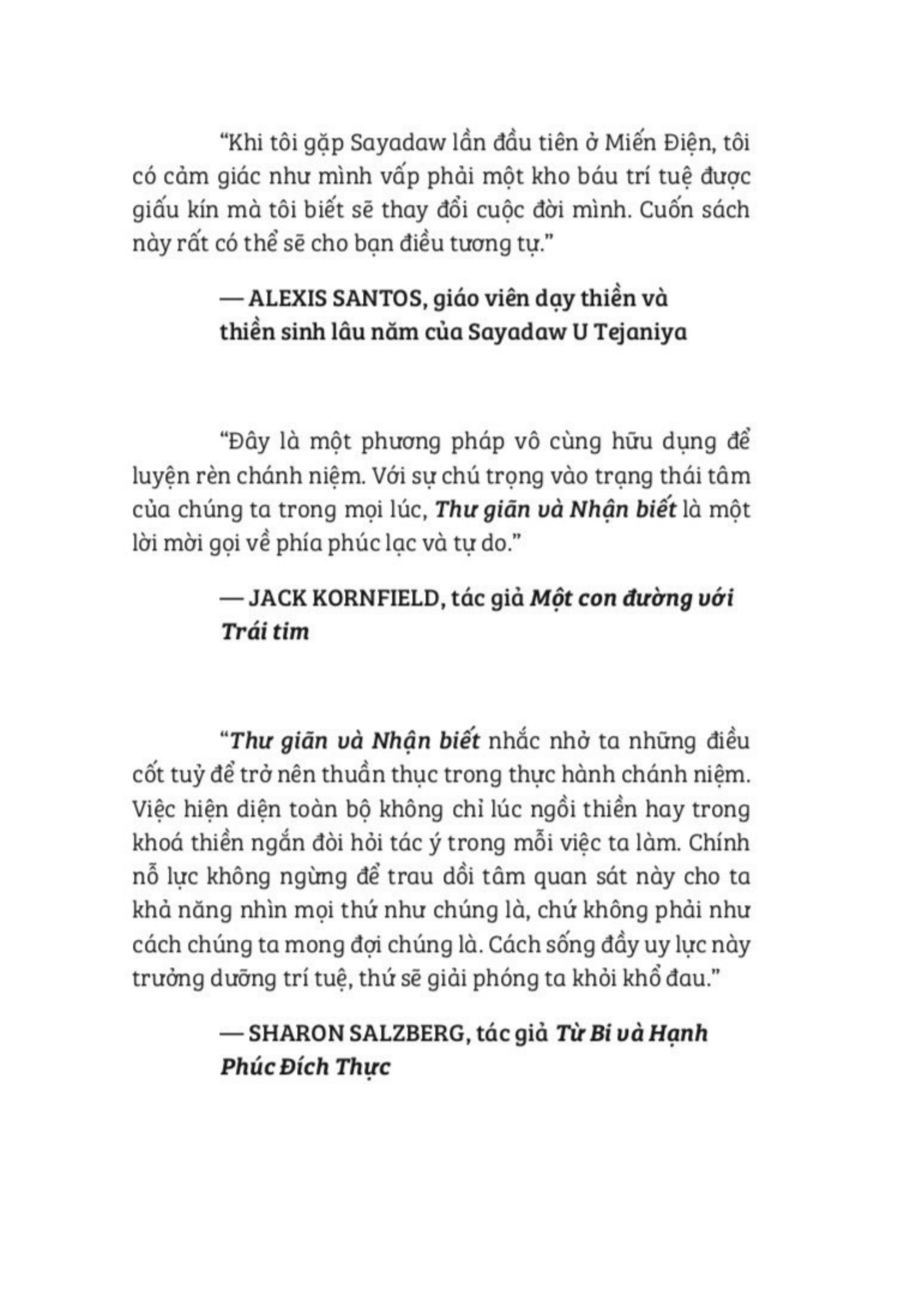 thư giãn và nhận biết - pháp thiền chánh niệm cho tâm sáng tỏ, tự tin và trí tuệ