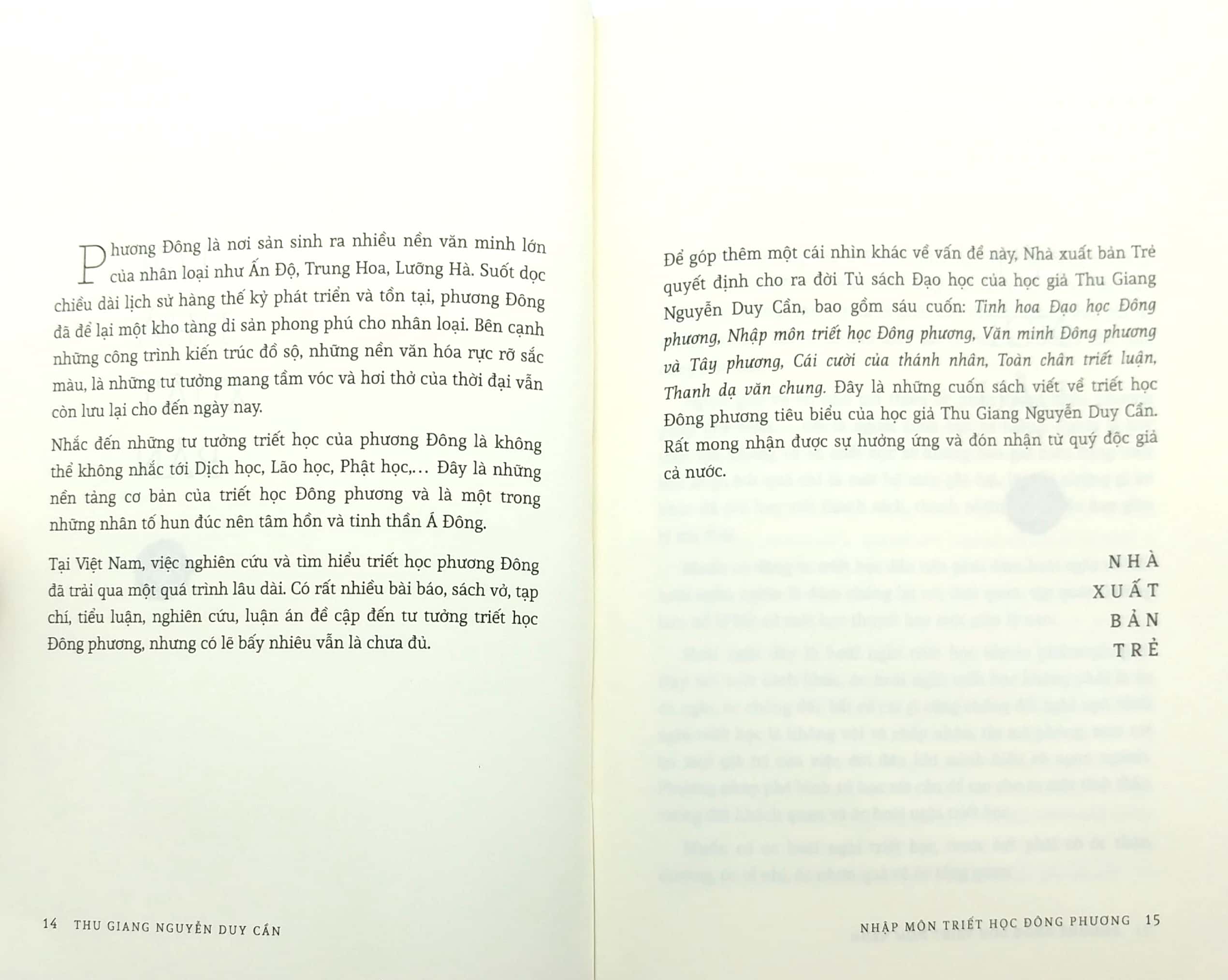 thu giang nguyễn duy cần - nhập môn triết học đông phương, tinh hoa đạo học đông phương, văn minh đông phương và tây phương, cái cười của thánh nhân, toàn chân triết luận, thanh dạ văn chung