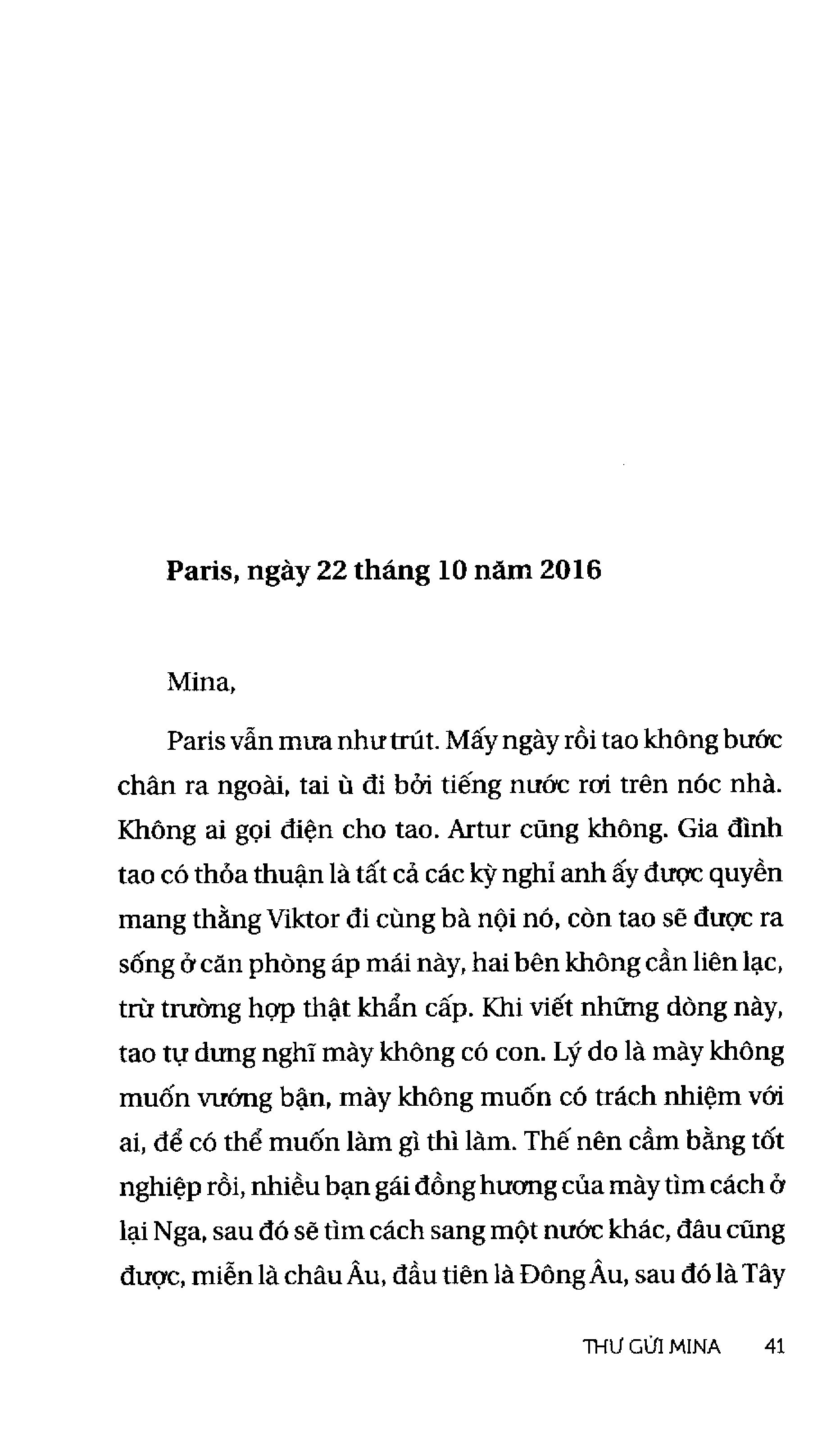 thư gửi mina