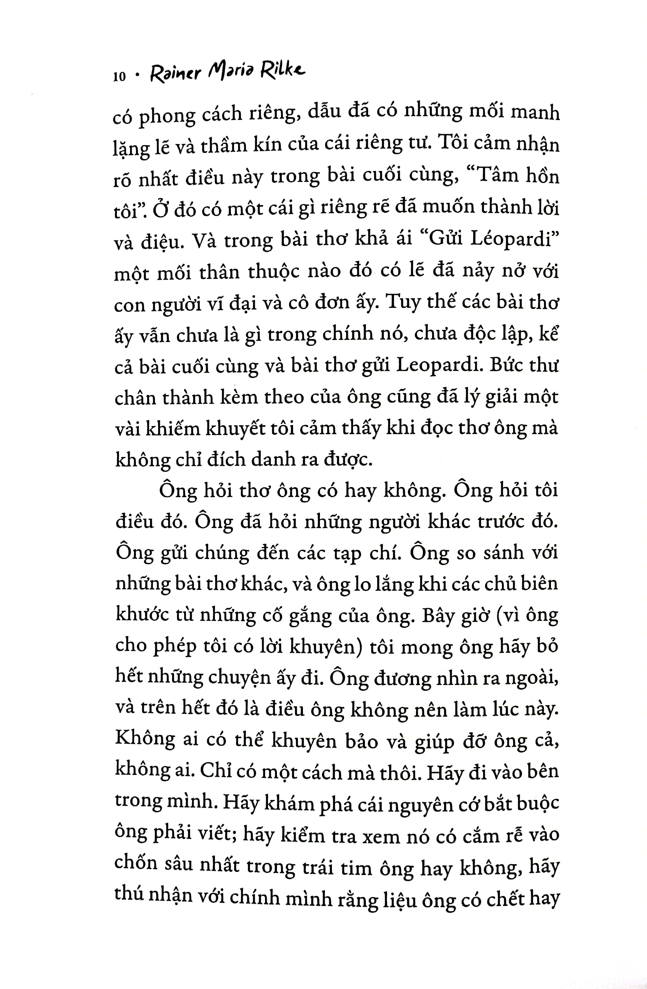 thư gửi nhà thơ trẻ