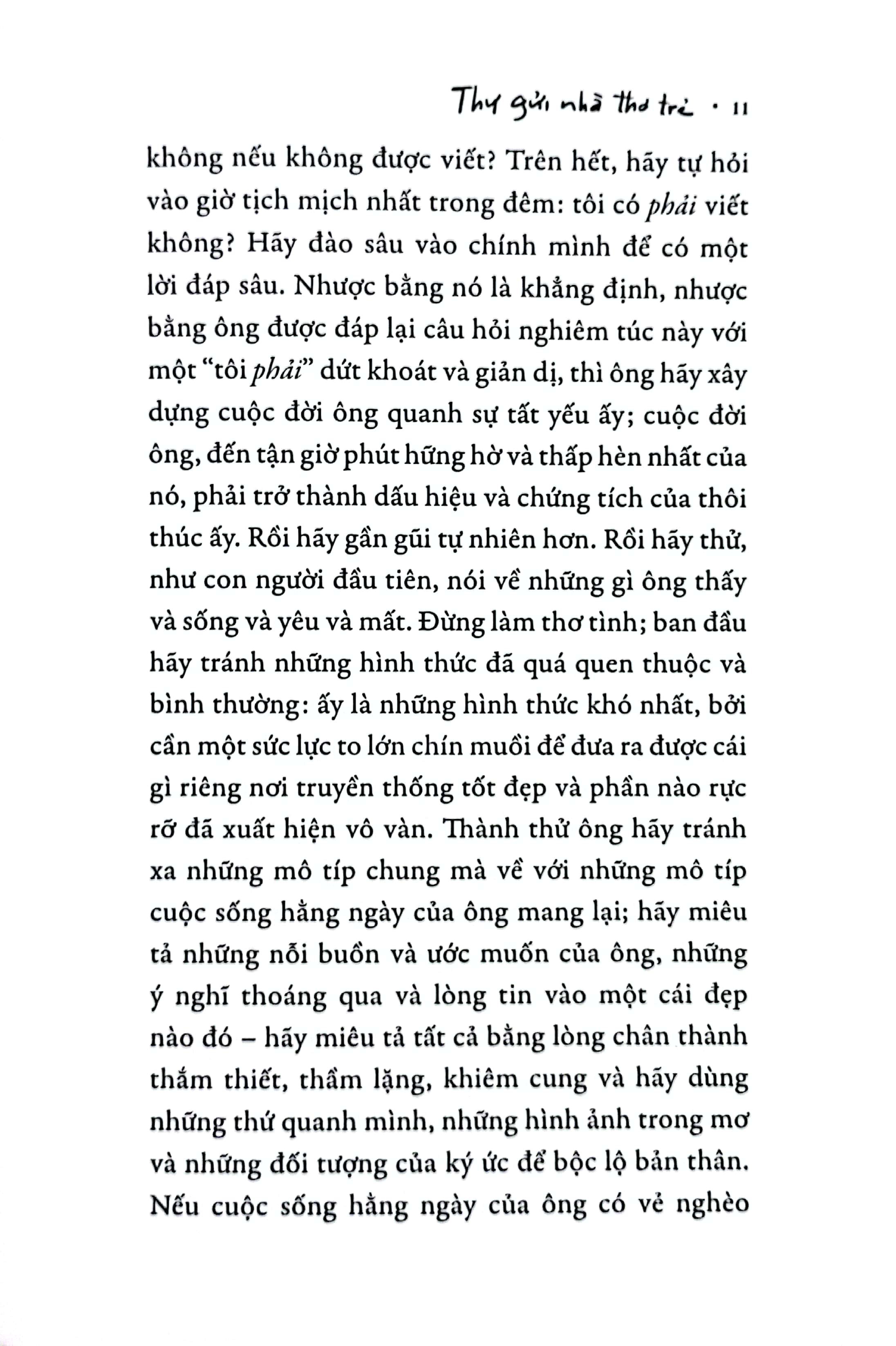 thư gửi nhà thơ trẻ