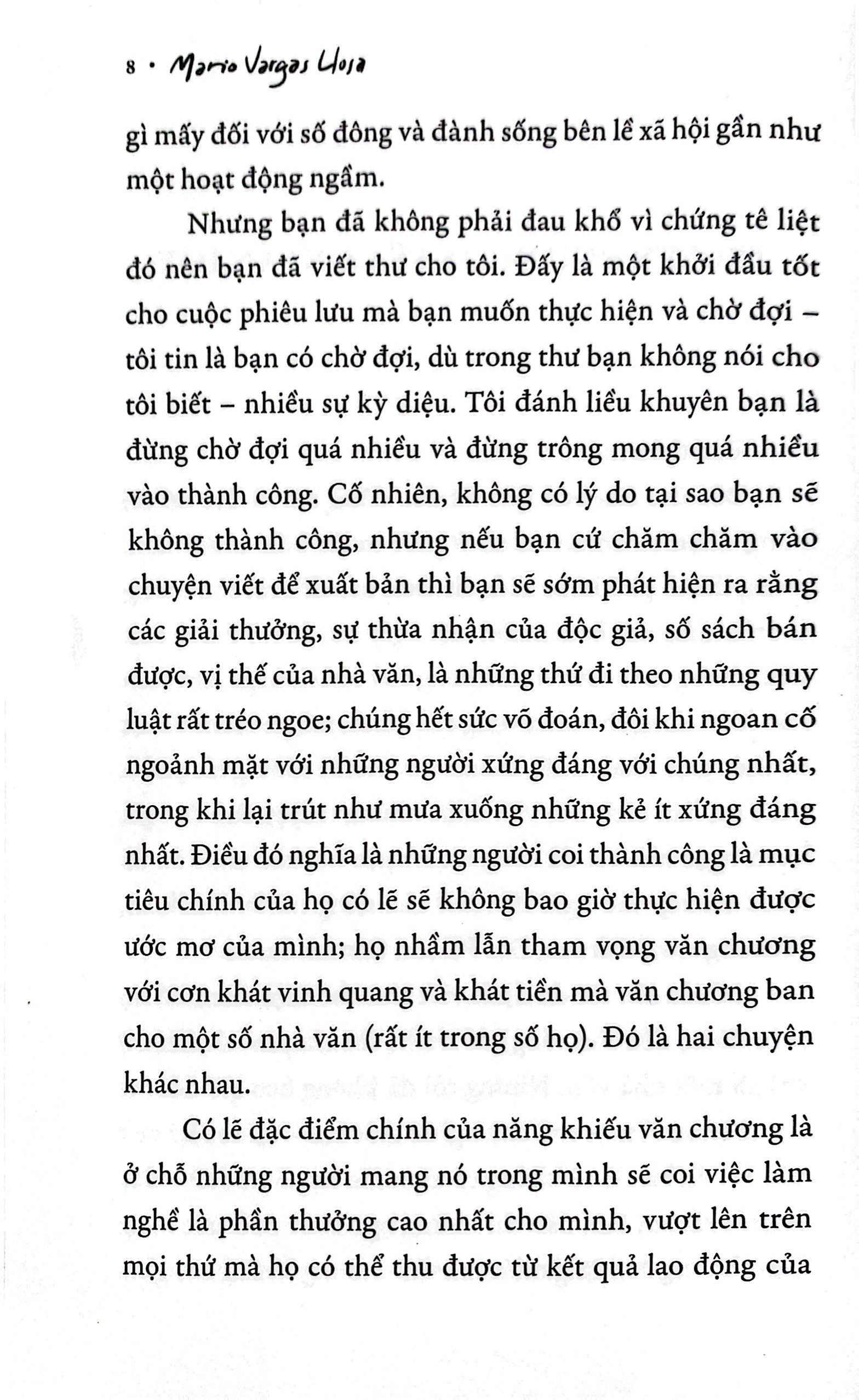 thư gửi nhà tiểu thuyết trẻ