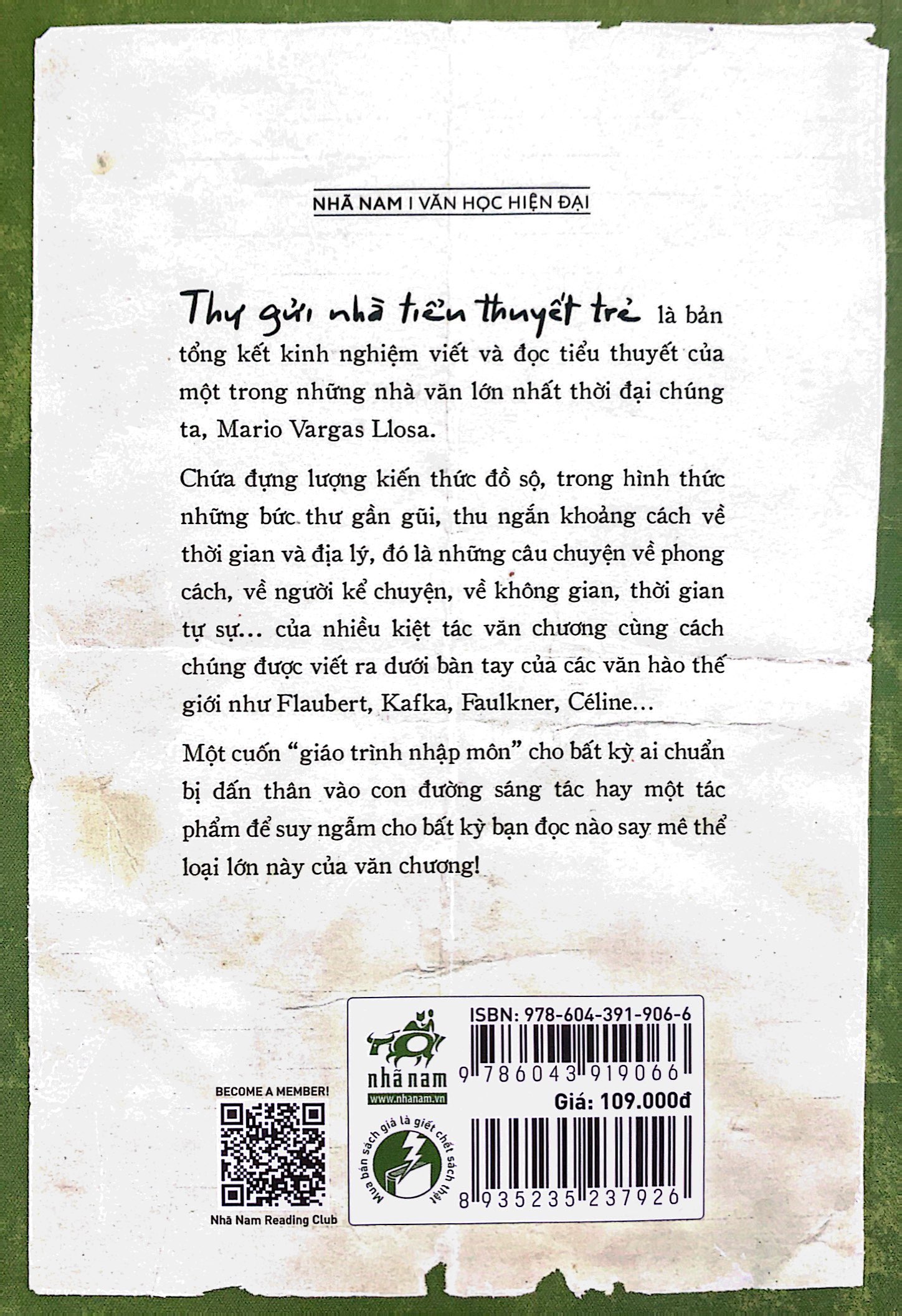 thư gửi nhà tiểu thuyết trẻ