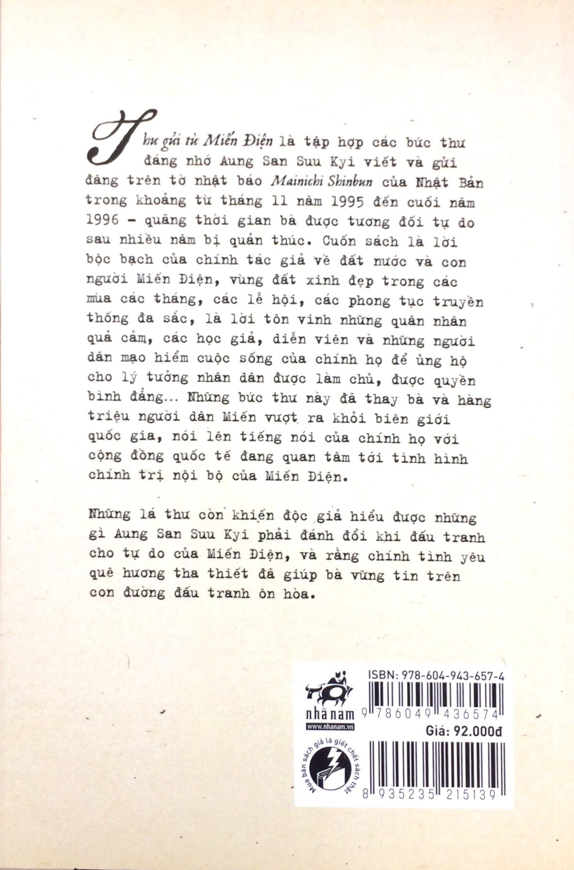 thư gửi từ miến điện
