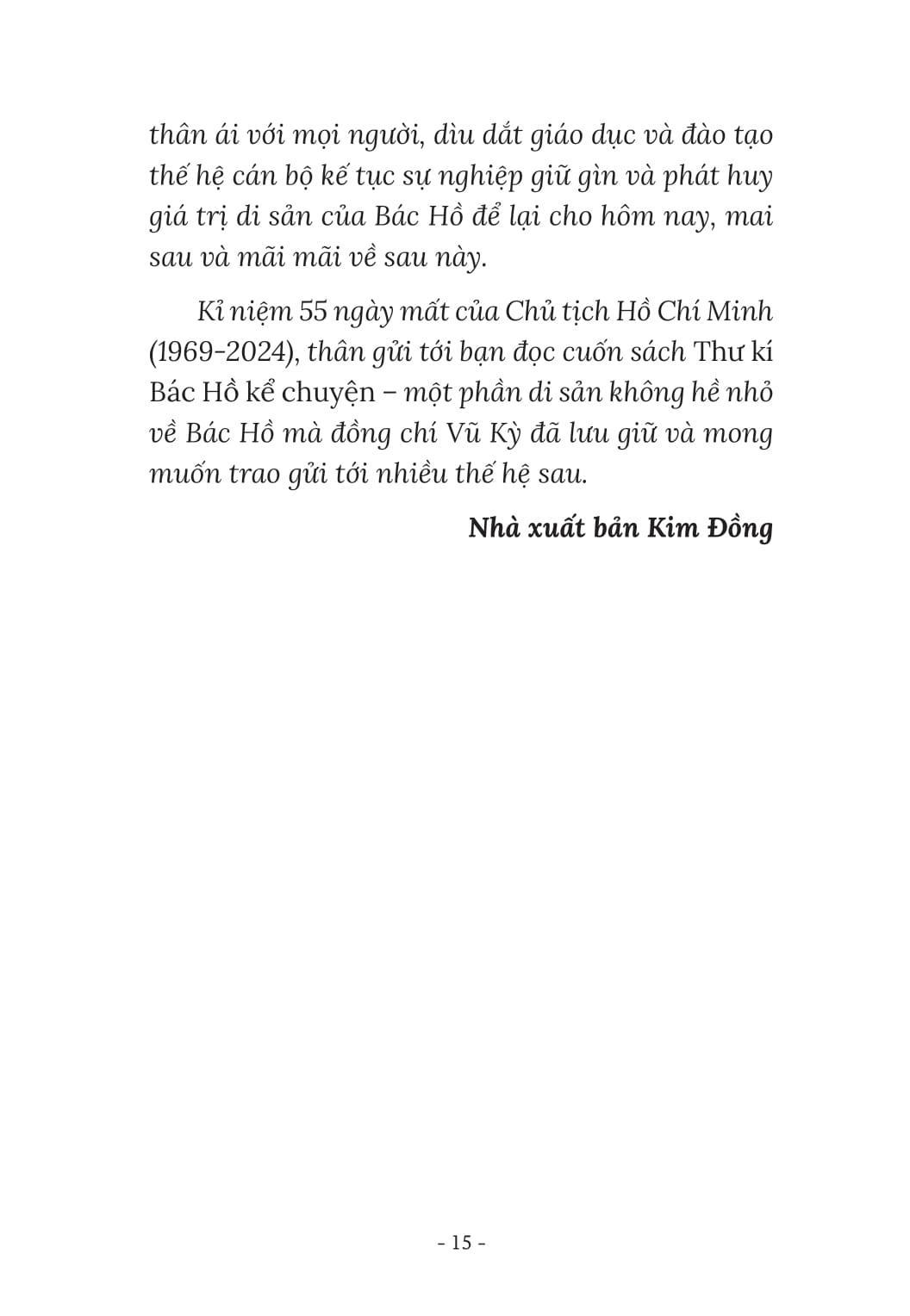 thư kí bác hồ kể chuyện