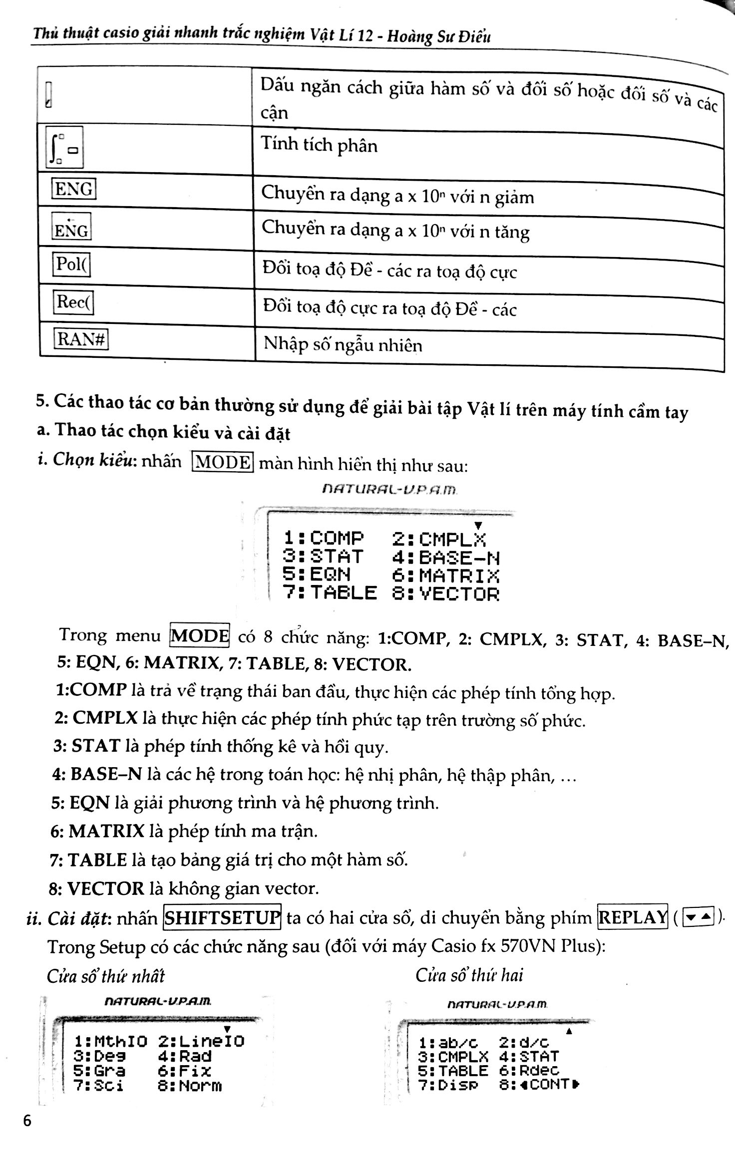 thủ thuật casio giải nhanh trắc nghiệm vật lý 12