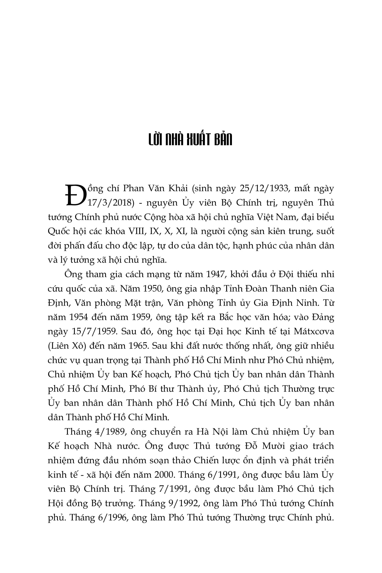 thủ tướng phan văn khải và những quyết sách chiến lược