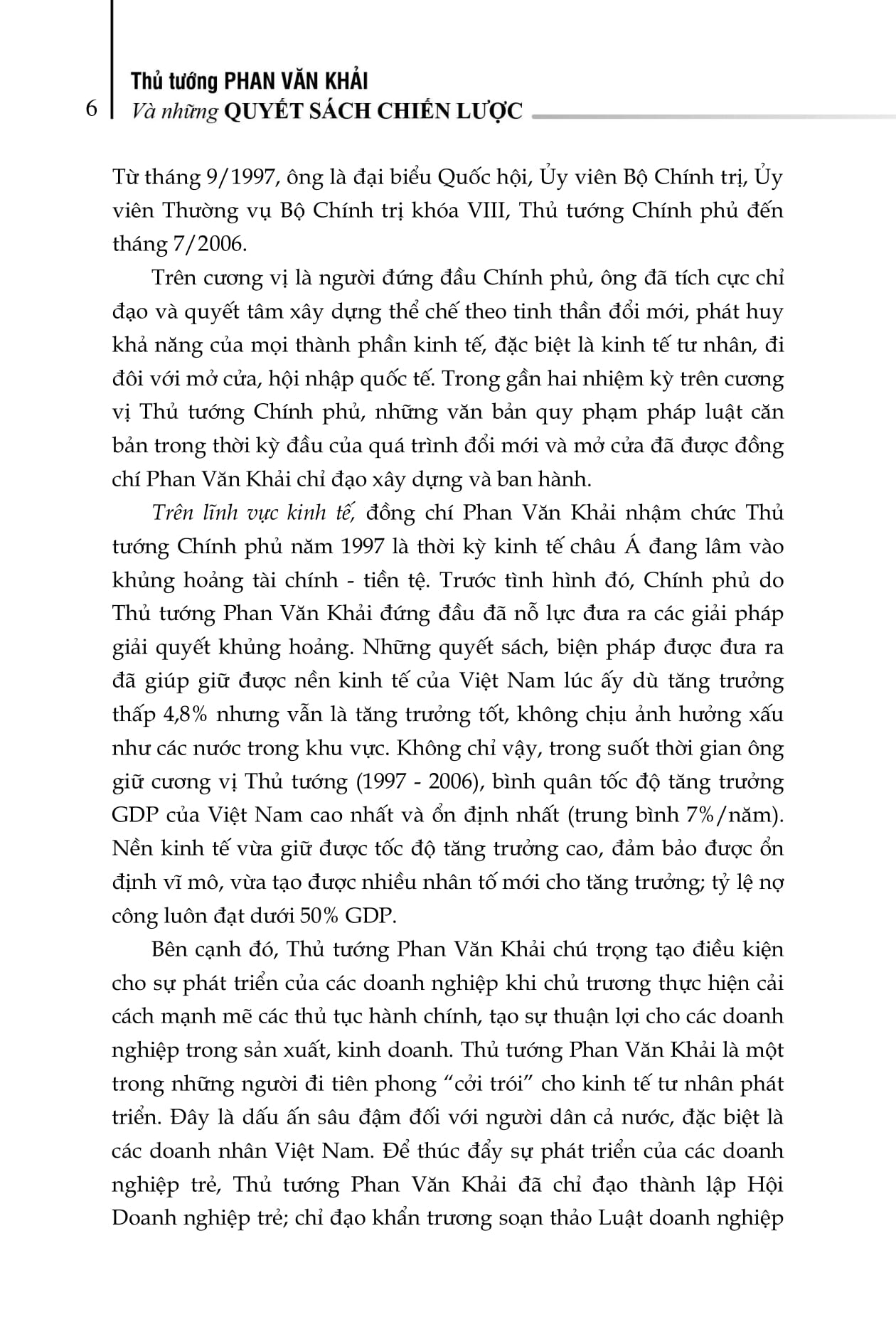 thủ tướng phan văn khải và những quyết sách chiến lược