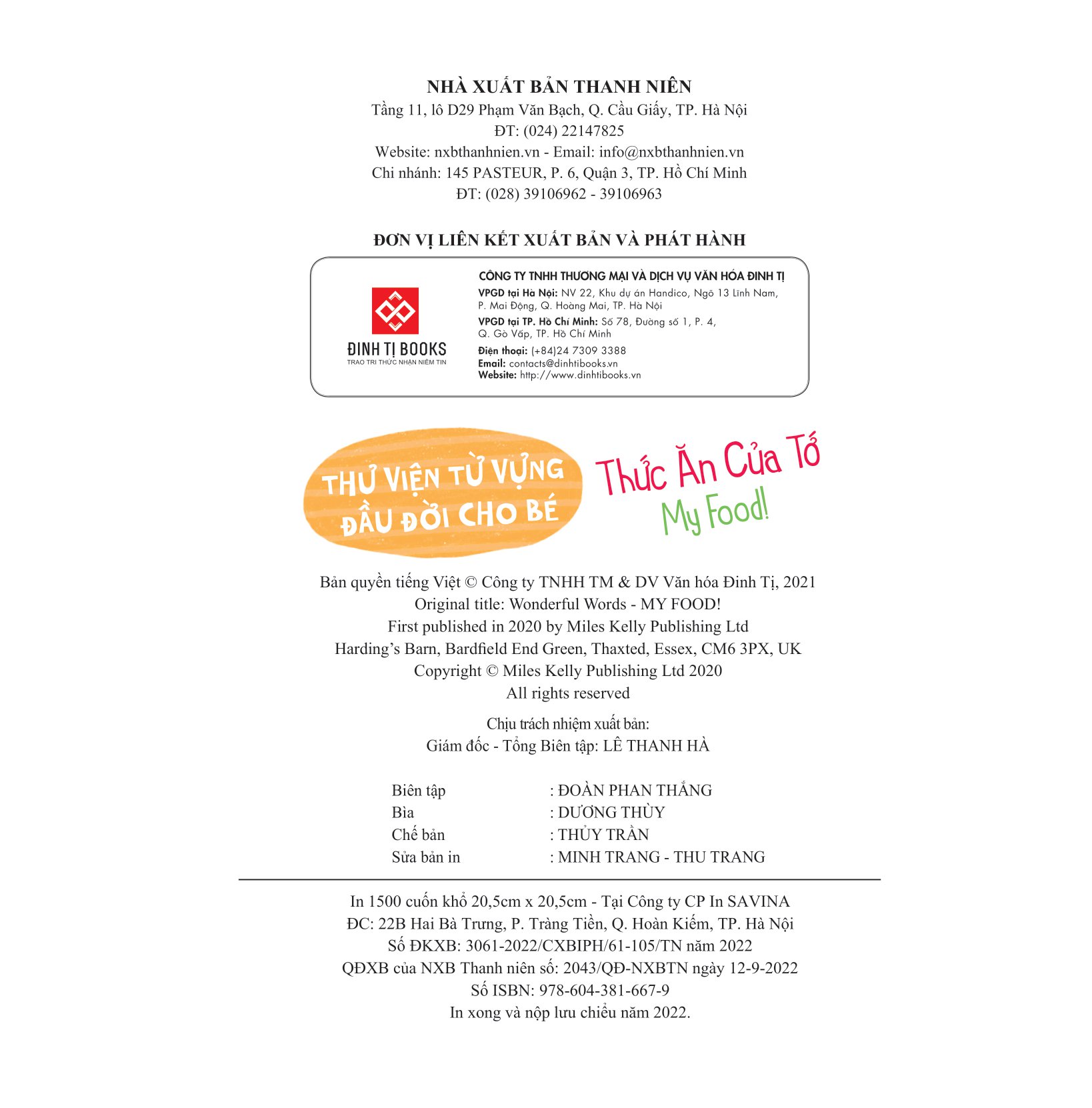 thư viện từ vựng đầu đời cho bé - thức ăn của tớ - my food!