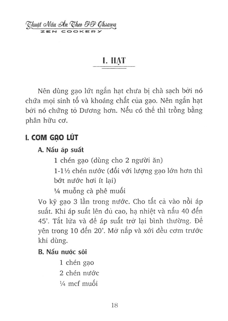 thuật nấu ăn theo phương pháp ohsawa